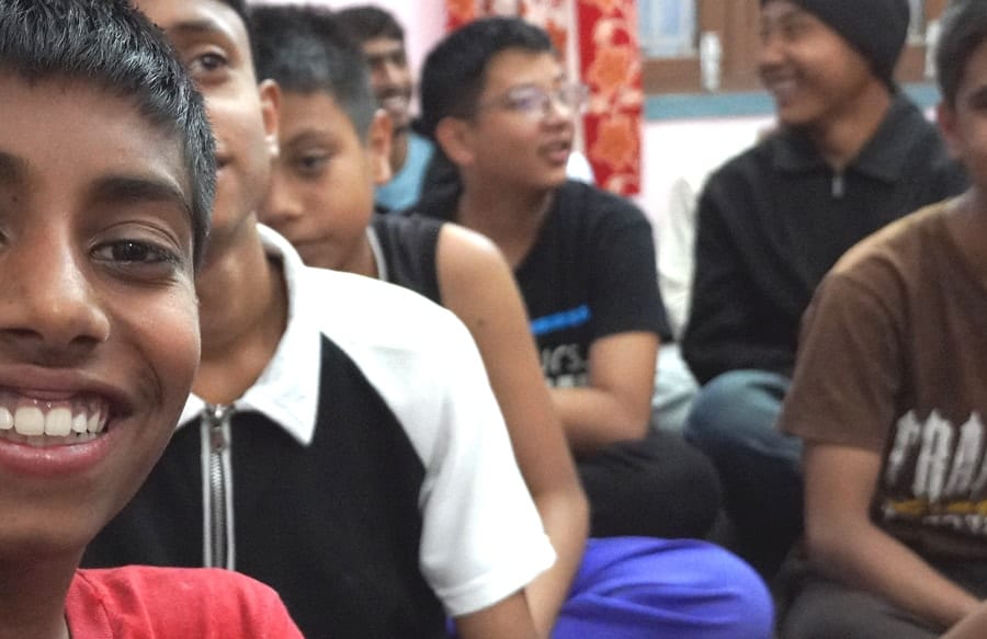 Children gathering at the Children's Church in Kathmandu